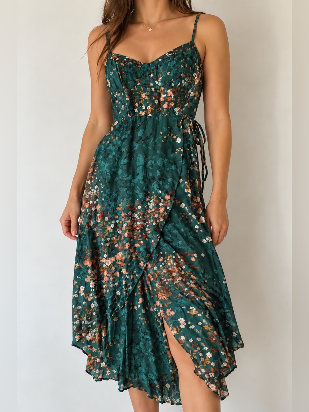 Lily Rose Emerald Green Floral Dress